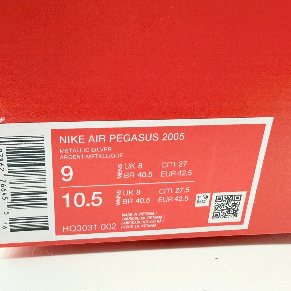 Nike‎ Air Pegasus 2005 Shoes Size 9 Mens Metallic Silver HQ3031-002 NEW